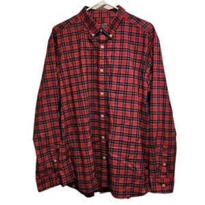 Vineyard Vines Brrr Performance Cotton Button Down Shirt Red Plaid XL